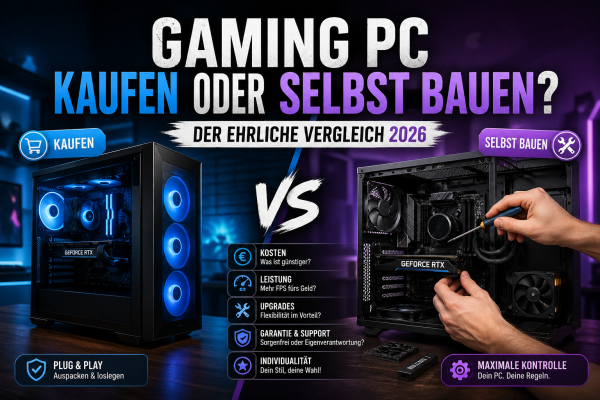 Gaming PC kaufen oder selbst bauen? Der Vergleich 2026 - Gaming PC kaufen oder selbst bauen? Der Vergleich 2026
